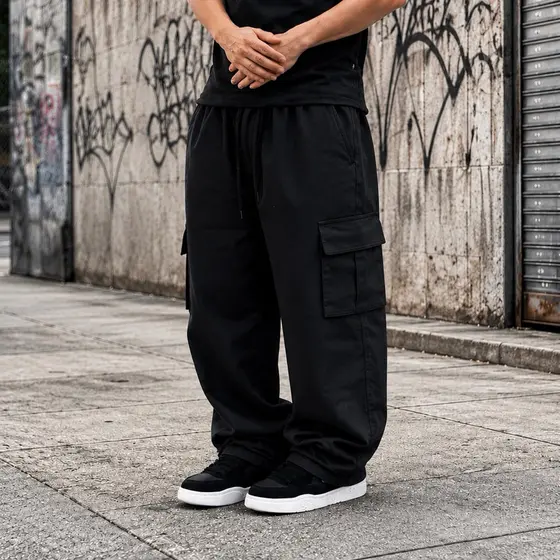 Calça Cargo Unissex Streetwear Tendência