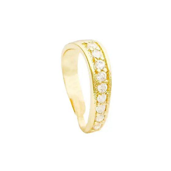 Passador de Pingente Grande Contra Argola com Zircõnias Banhado a Ouro