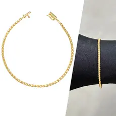 Pulseira Unissex Estilosa 2,5mm Fecho Canhão Banhada a Ouro - Garimpo de Ouro