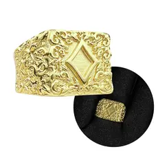 Anel Masculino Poker Carta Naipe Da Sote de Ouro 18k Banhado Naipe Espadas - Garimpo de Ouro