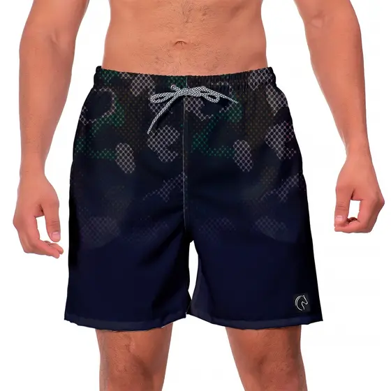 Shorts Estampado Masculino Bermuda Masculina Full Verão Praia Moda Casual Tecido Leve com Elastano