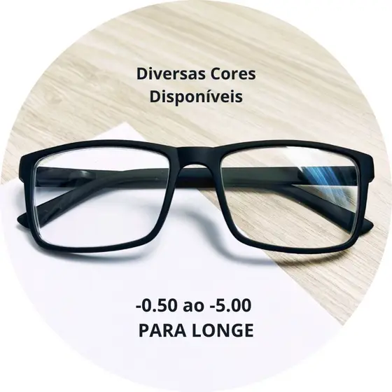 Óculos Miopia C/ Grau Negativo Para Longe Masculino Feminino