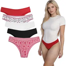 Kit 5 calcinhas tanga básica algodão conforto