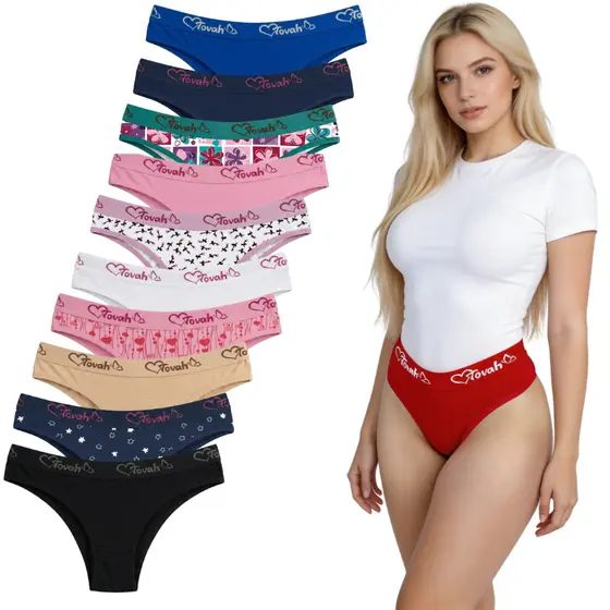 kit com 10 calcinhas Tanga Elástico Exposto Cotton