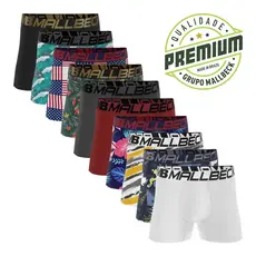 kit 6 cueca cuecas box boxer Masculino MALLBECK MB Adulto microfibra