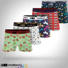 kit 10 Cuecas Cueca Box Boxer  INFANTIL Mallbeck de Microfibra.