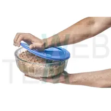 Pote Tigela Saladeira Vidro Com Tampa Plástica Oceani 3,8L Vitazza Grande Ecológico Organização