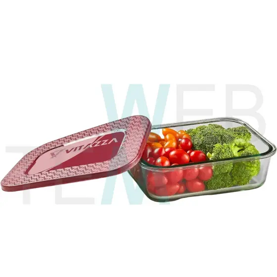 Pote Vitazza de Vidro 1L para Marmita Retangular, Sustentável e Ideal para Armazenamento