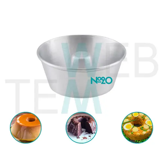 Forma de Pudim 8x20cm de Alumínio Sustentável para Bolos com Furo, Cuscuz, Pudim, Manjar, Brigadeirão e Sobremesas, Cozimento Uniforme, Fácil Limpeza e Durabilidade, Ideal para Cozinhas Residenciais e Profissionais