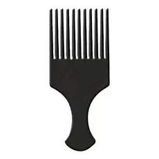 Pente Garfo Penteado De Cabelos Afro Dentes Largos Plástico Cor Preto.
