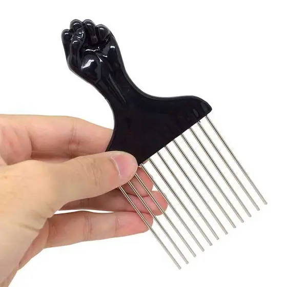 pente garfo afro de  aço.
