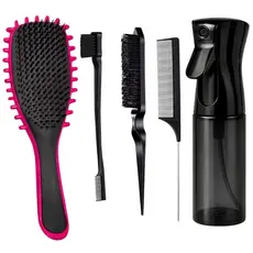 Kit Completo fitagem Para Cabelos Cacheados Profissional Escova + Spray + Pentes baby hair Desembaraça Define Anti Frizz