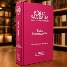 Biblia Feminina ARC | Letra Hipergigante | Harpa & Corinhos | Luxo Pink