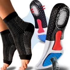 Kit Meia E Palmilha Ortopédica Anti Impacto Para Corridas E Caminhadas Alivia Dores e Inchaços