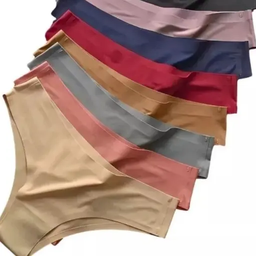 Kit 10 Calcinhas Sem Costura Corte a Laser Microfibra Tanga Feminina Conforto Não Marca na Roupa
