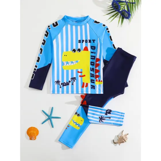 RWX VEST CONJUNTO INFANTIL DE PRAIA MASCULINO DE MANGA LONGA E CALÇA DE BANHO - I3061