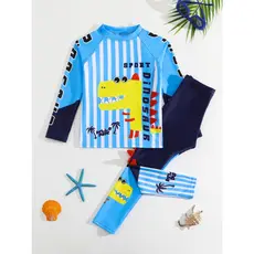 RWX VEST CONJUNTO INFANTIL DE PRAIA MASCULINO DE MANGA LONGA E CALÇA DE BANHO - I3061