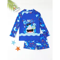 RWX VEST Tubarões em Ação: Conjunto de Praia Infantil Masculino para Pequenos Aventureiros 2025 - I3059
