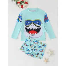 RWX VEST Conjunto Praia Infantil com Estampa de Tubarão 2025 i3613