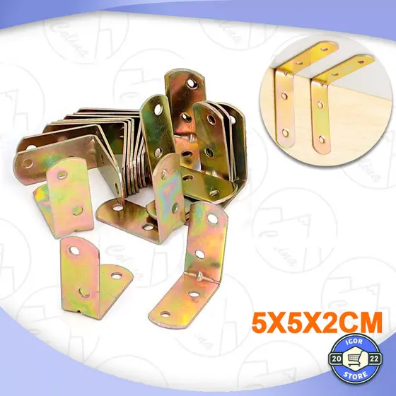Kit 10 Peças Cantoneira Bicromatizada Para Móveis Bicromatizada 5x5x2CM Envio Imediato