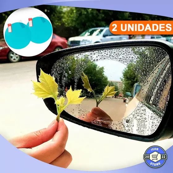 Kit 2 Películas Retrovisor Anti Embaçante Para Carro Adesiva A Prova D'água Poeira Sujeira Envio Imediato