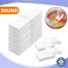 Kit 50x Esponja Mágica Branca de Melamina Tira Manchas Riscos Mágica Multiuso Envio Imediato