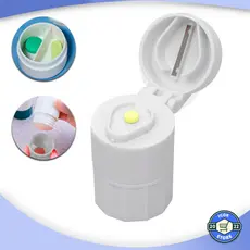 Porta Comprimidos com Cortador de Pílulas Para Idosos Divisor Preciso de Remédios Estojo Portátil