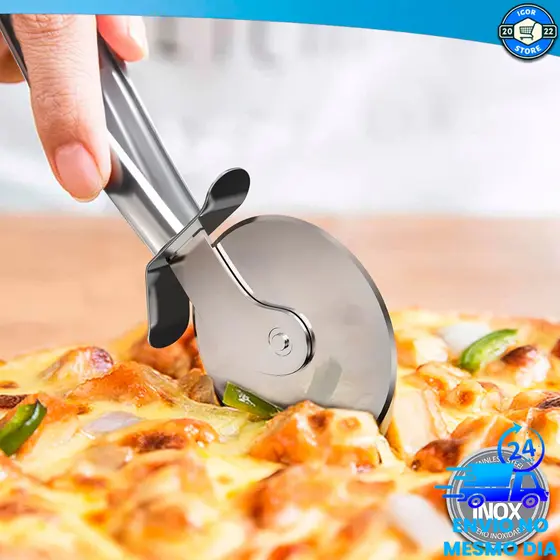 Cortador De Pizza Aço Inox Profissional Cozinha Fatiador