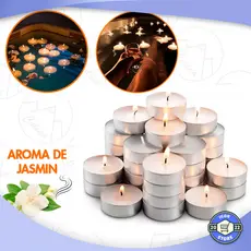 Kit 100 Velas Aromatizadas Flutuantes Rechaud Com Suporte Decorativas Envio Imediato