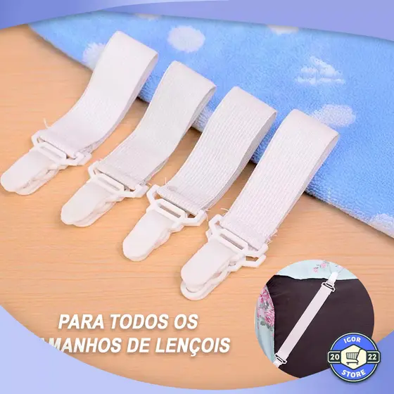 KIT 4 Prendedores De Lençol com 22,5x2,5cm -Para Todos Os Tipos De Lençois Envio Imediato