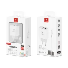 FJ03i  - KIT CARREGADOR 2.1A 2 SAÍDAS + CABO FANCY