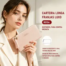 JAMI JAMI Carteira Feminina Longa e Elegante com Pingente de Coração Com TasselVários Compartimentos para Cartões D485