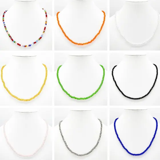 Colar de Cristal Transparente Colorida /Choker Cristal Colorida