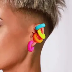 Brinco De Orelha 1Peça Não piercing Não Perfurado Simples Em Forma De C Colorido Para Mulheres, Presente Para Festival