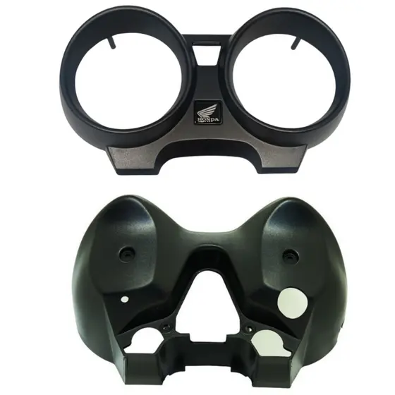 Kit Carcaça do Painel Honda CG Titan Fan 150 Superior e Inferior com Logo Honda Preta