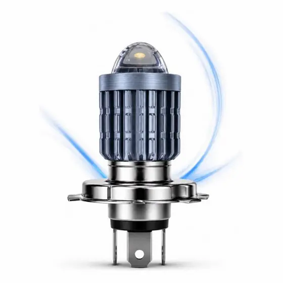 Lâmpada Led Projetor H4 Moto Farol Alto E Baixo 6500k 1500 Lúmens 12v