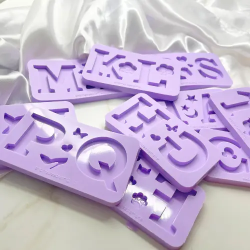 Molde de silicone letra duplas + pingentes para chaveiros para resina epóxi
