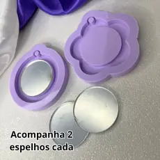 Molde de silicone para resina espelho vazado e shaker para chaveiro de resina. Escolha a opção.