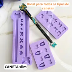 Molde de silicone caneta slim fina. Pode escolher a opção bocal. #35