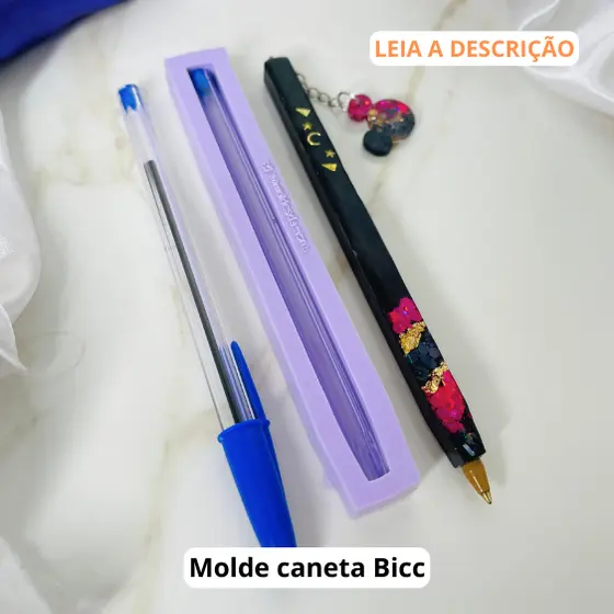 Molde de silicone para resina caneta bicc.
