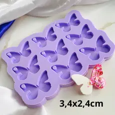 Molde de Silicone borboletas para chaveiro de resina. 9 cavidades. #21