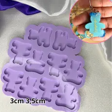 Molde de silicone urso para chaveiro mimo. Tamanho 3x3,5cm com 10 cavidades.