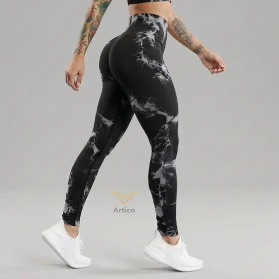 Calça Legging Tie Dye Esportiva Academia Levanta Empina Bumbum Sem Costura