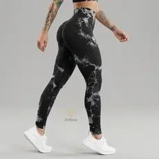 Calça Legging Tie Dye Esportiva Academia Levanta Empina Bumbum Sem Costura