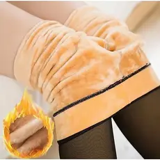 Meia-Calça Térmica Forrada Peluciada Translúcida De Lã Quente Feminina Outono Inverno TAM. UNICO