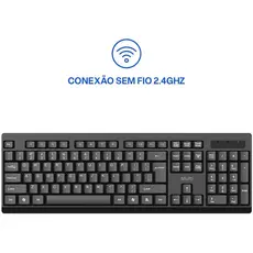 Teclado USB Sem Fio TS050 Multimídia Preto - Multi