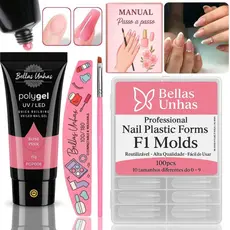 Kit Polygel Poligel Alongamento Unhas Molde F1 Super Promoção - ENVIO IMEDIATO