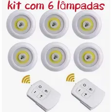 Kit  Luminárias LED Spot Sem Fio – Perfeito para Armários, Nichos, Teto e Parede