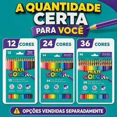 Lapís De Cor Profissional Multicolor Escolar 12 - 24 - 36 Cores -papelaria