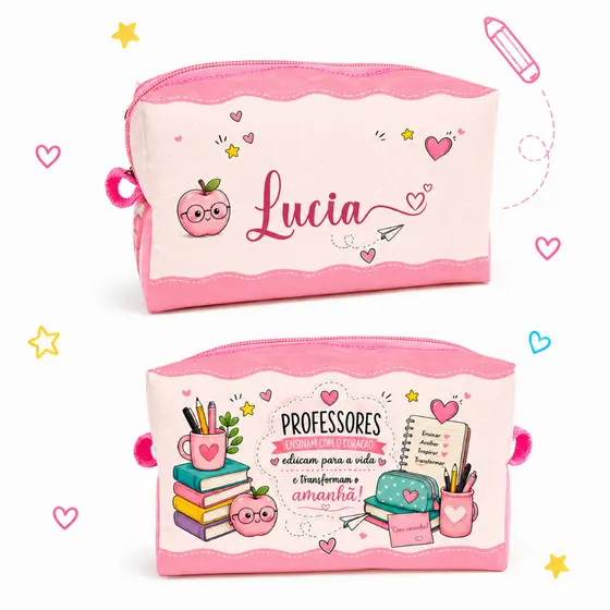 Necessaire personalizada estojo lembrancinha presente, professor, casamento, aniversário, natal